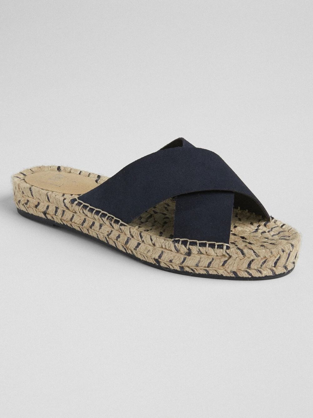 Gap Cross Strap Espadrille Sandals, Dark Night SIZE 7.5 #283248 E92
